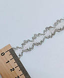 Мереживо макраме з люрексом сріблястим ширина 1,5см, фото 3