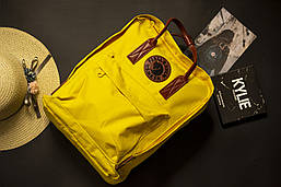 Рюкзак місткий зі шкіряною ручкою KÅNKEN жовтого кольору розмір 38*28*14 см