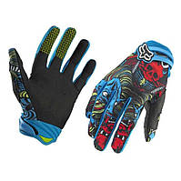 Мото перчатки с защитой FOX (Синие / Размер:M) для мотоцикла на мотоцикл защита рукавицы с пальцами кросс ФОКС