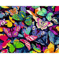 Картина за номерами Strateg Різнокольорові метелики розміром 40х50 см (GS1123) melmil