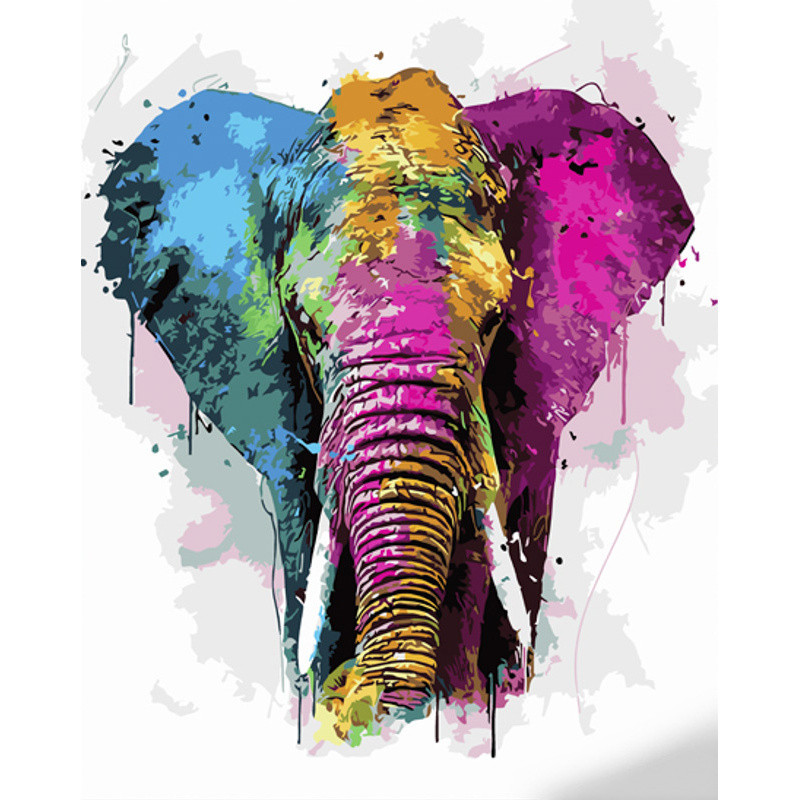Картина за номерами Strateg Різнобарвний слон розміром 40х50 см (GS1072) melmil