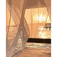 Картина за номерами Strateg Захід сонця на пляжі розміром 40х50 см (DY358) melmil