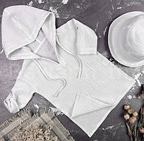 Комплект туніка + панамка муслін muslin cotton BEWARM Белая