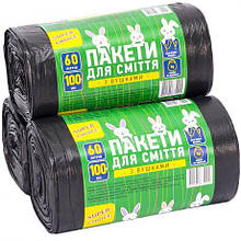 Пакет для сміття 54*60 60л 100 штук Super Choice (с ушками) MZOPT