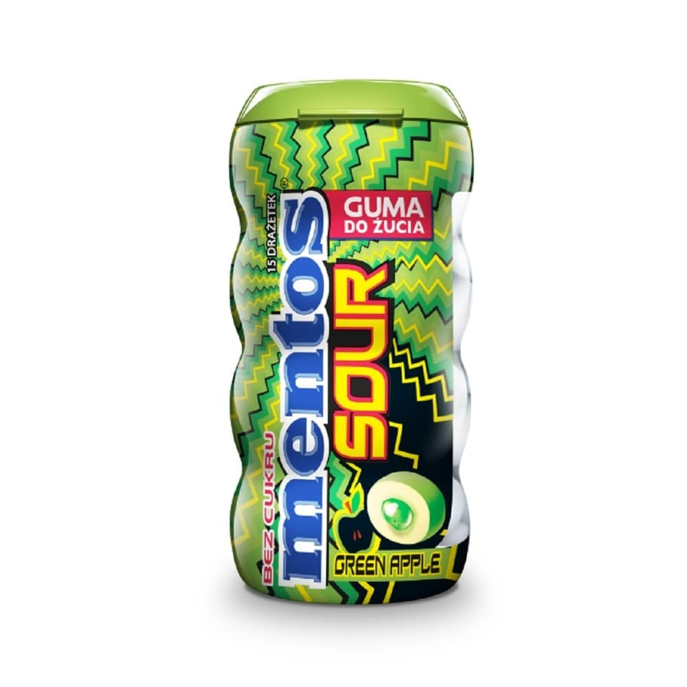 Кисла жуйка Mentos Sour Gum зі смаком Зелене яблуко 30 g