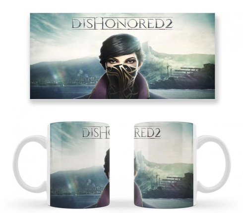 Чашка біла керамічна Dishonored 2 ABC, фото 1