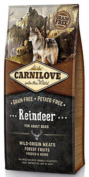 Беззерновий корм для дорослих собак усіх порід з м'ясом оленини та кабана Carnilove Raindeer 12 кг