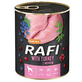 Консервований корм для дорослих собак Dolina Noteci Rafi паштет з індичкою, лохиною та журавлиною 800г