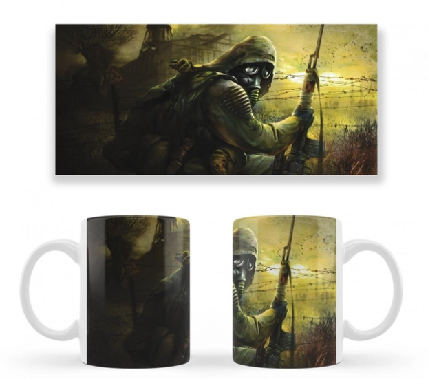 Чашка біла керамічна STALKER: Зов Прип'яті ABC