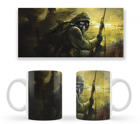 Чашка біла керамічна STALKER: Зов Прип'яті ABC, фото 1