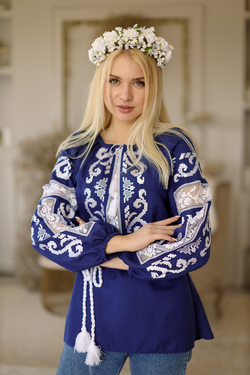Вишиванка жіноча Берегиня синя, фото 1