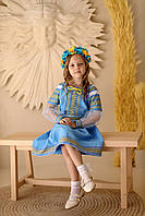 Плаття для дівчинки Тризуб блакитно-жовта