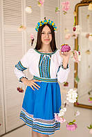 Плаття для дівчинки Традиція блакитно-жовта
