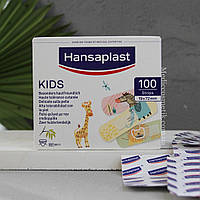Hansaplast (Хансапласт) набір різнокольорових пластирів для дітей з зображеннями тварин 100 штук