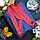 Маленький однотонний рюкзак Kånken Mini Синій з червоними ручками розмір 27*21*10 (7L), фото 2