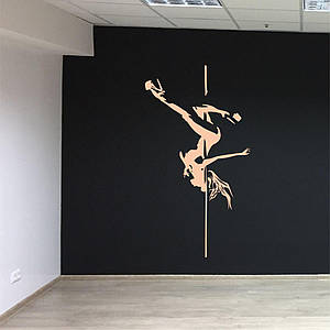 Трафарет для фарбування, Дівчина на пілоні, одноразовий із самоклеючої плівки 180 х 95 см