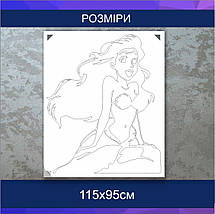 Трафарет для фарбування, Русалонька, одноразовий з самоклеючої плівки 115 х 95 см, фото 2