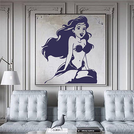 Трафарет для фарбування, Русалонька, одноразовий з самоклеючої плівки 115 х 95 см, фото 1