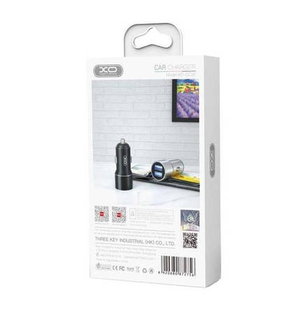 АЗП XO CC30 Metal car charger Black, фото 3