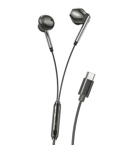 Навушники XO EP66 Crescent Type-C digital decoding flat earphone Black, фото 1