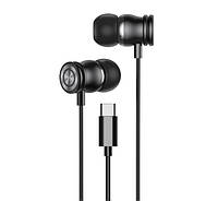 Наушники XO EP56 Golden Shield In-Ear Type-C Digital Decoding Metal Headphones Black