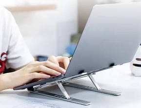 Підставка для ноутбука XO C49 foldable holder for laptop Silver, фото 3