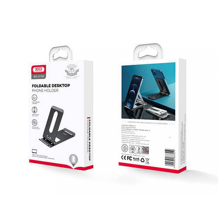 Підставка для телефону XO C116 Desktop Phone Holder Black, фото 3