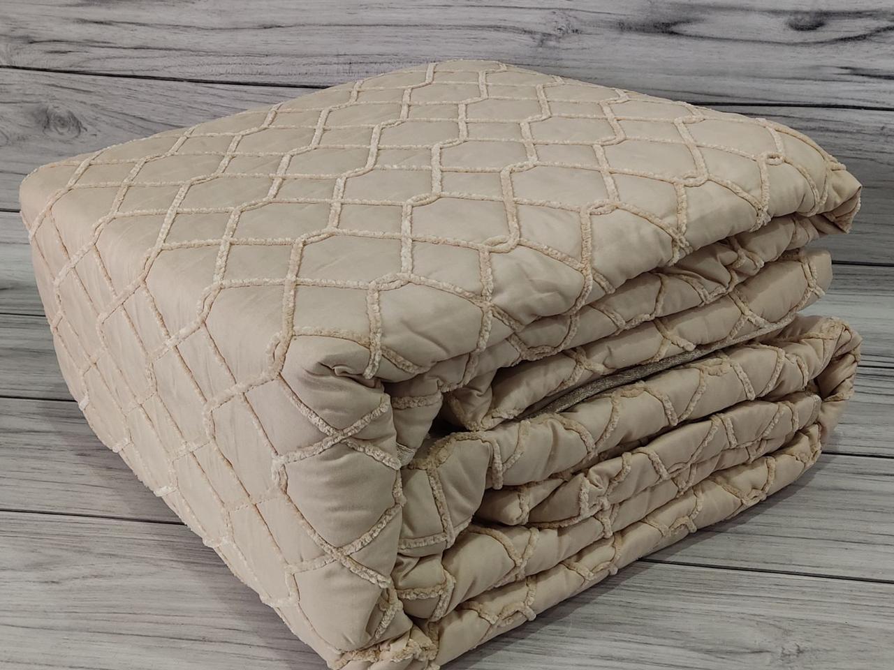 Покривало стьобане 250 на 260 см з наволочками Defne home бежеве, фото 1