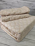 Покривало стьобане 250 на 260 см з наволочками Defne home бежеве, фото 3