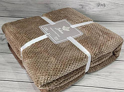 Плед мікрофібра євро розмір 200 на 220 см Belizza home капучино