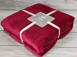Плед мікрофібра євро розмір 200 на 220 см Belizza home бордовий