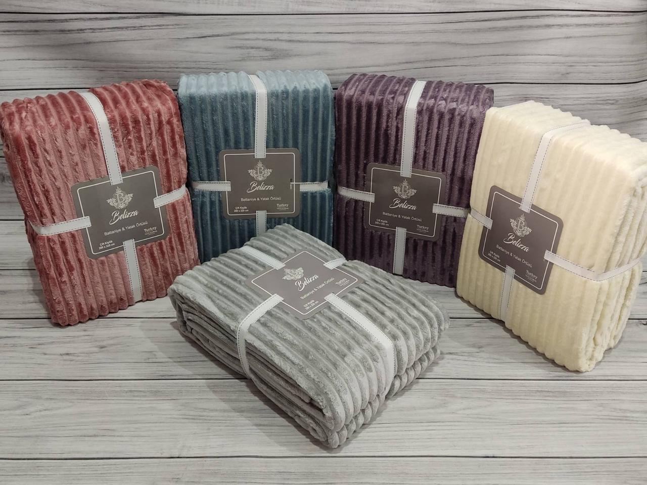 Плед мікрофібра євро розмір 200 на 220 см Belizza home в асортименті, фото 1