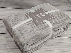 Плед мікрофібра євро розмір 200 на 220 см Belizza home світло сірий