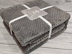 Плед мікрофібра євро розмір 200 на 220 см Belizza home сіро бежевий