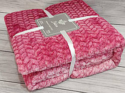 Плед мікрофібра євро розмір 200 на 220 см Belizza home малиновий