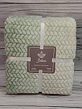 Плед мікрофібра євро розмір 200 на 220 см Belizza home м"ятний, фото 2
