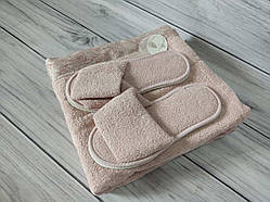 Набір для сауни жіночий махровий 3 предмета Pupilla люкс Туреччина рожевий