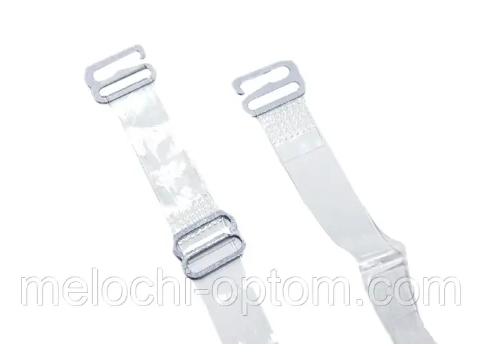 Силіконові бретельки для бюстгалтера з металевими регулюваннями та металевими гачками, фото 1