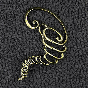 Кафа вінтаж темне золото біжутерія кручений уран стразами застібка гвоздик розмір сережки 70х45 мм