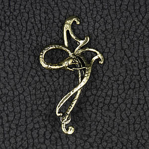 Каффа вінтаж темне золото металева біжутерія застібка гвоздик розмір сережки 60х30 мм