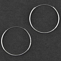 Серьги кольца конго серебристые 24 мм застежка кольцо из медицинской стали от Stainless Steel