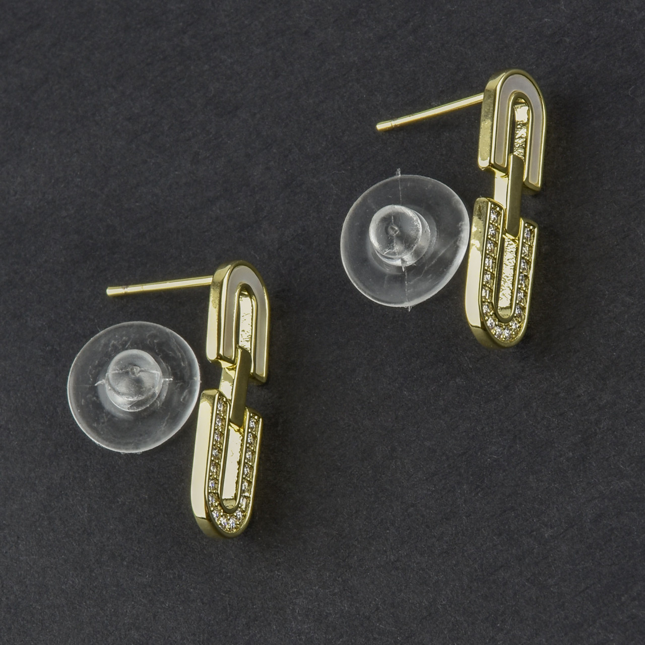 Сережки гвоздики пуссети Christian Dior лимонний відтінок розсип кристалів емаль розмір 20Х6 мм