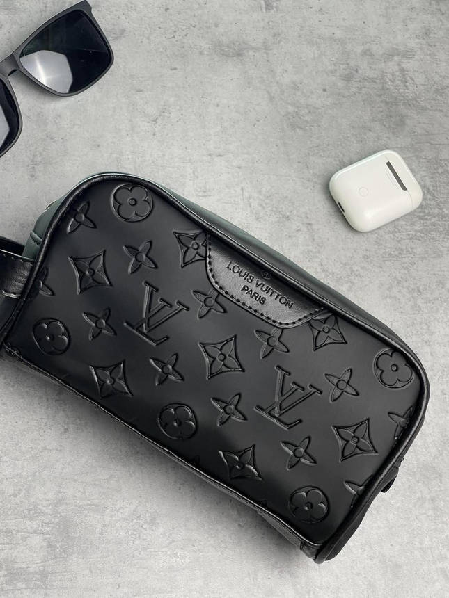 Клатч Louis Vuitton чорний шкіряний, фото 2