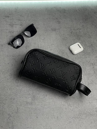 Клатч Louis Vuitton чорний шкіряний, фото 3