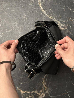 Месенджер шкіряний Louis Vuitton сіра клітка, фото 3