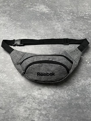 Бананка сірий меланж Reebok (лого чорне), фото 3