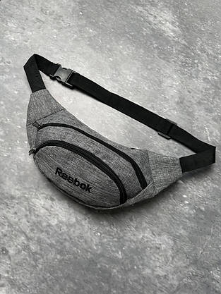 Бананка сірий меланж Reebok (лого чорне), фото 3