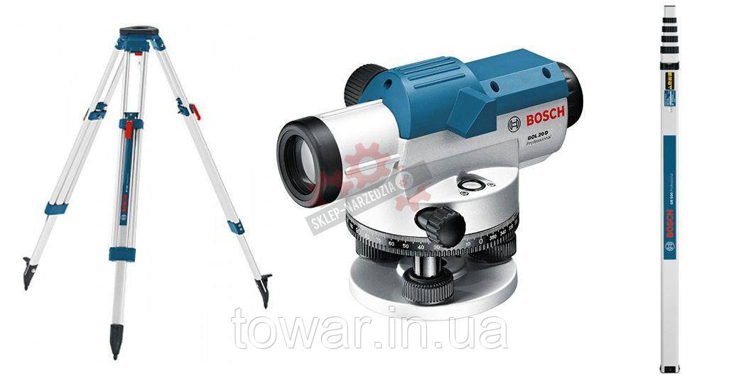 Оптичний ніаелір BOSCH — GOL 20 D ⁇ (061599404R) У комплекті з BT160 і GR500, фото 1