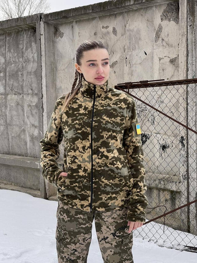 Кофта флісова на блискавці піксель жіноча, фото 2
