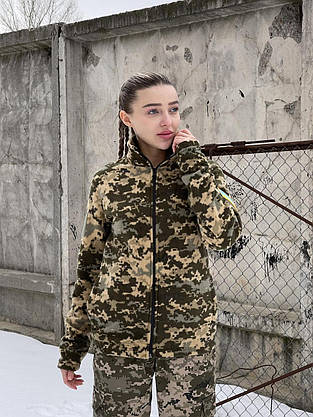 Кофта флісова на блискавці піксель жіноча, фото 3